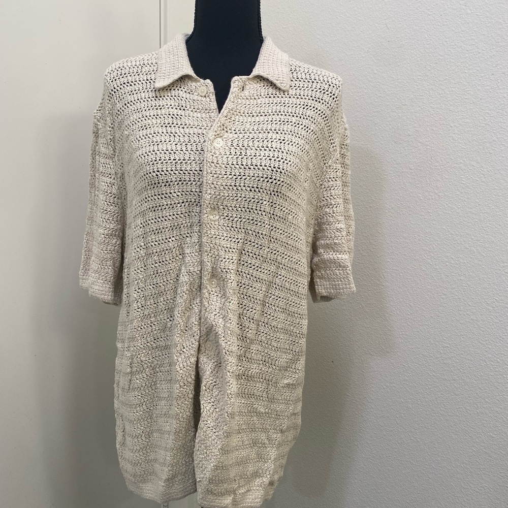 Abercrombie and fitch knit sweater shirt button down